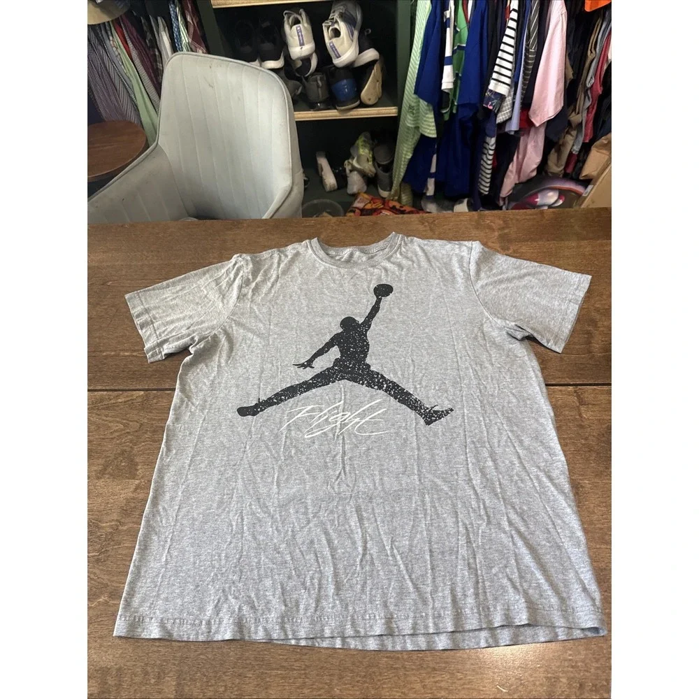 Air Jordan Mens Flight Shirt Size XL Gray Black White
